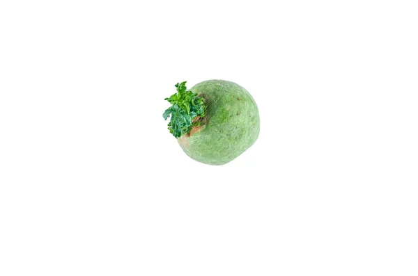 Fresh green radish isolated on white background. The view from the top. Background of organic food. — Stock Photo, Image