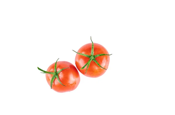 Tomates frescos aislados sobre fondo blanco. La vista desde arriba. Antecedentes de los alimentos ecológicos . —  Fotos de Stock