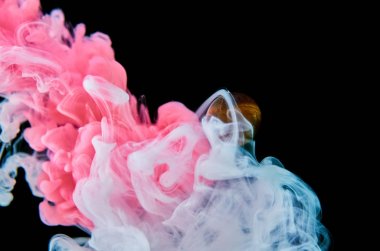 Suda çok renkli akrilik mürekkep. Soyut arka plan.