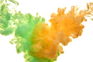 Suda çok renkli akrilik mürekkep. Soyut arka plan.