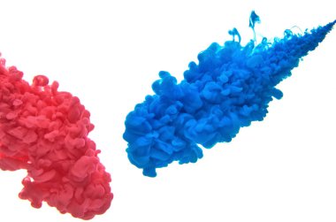 Suda çok renkli akrilik mürekkep. Soyut arka plan.