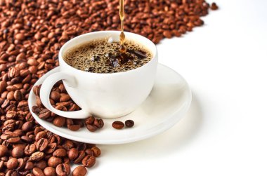 kahverengi kahve, arka plan dokusu, yakın plan.