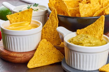 Nachos. Meksika yemeği konsepti.