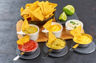 Nachos. Meksika yemeği konsepti.