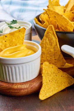 Nachos. Meksika yemeği konsepti.