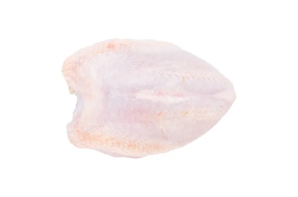 Beyaz Arka Planda Izole Edilmiş Taze Tavuk Göğsü Yukarıdan Görünüşü — Stok fotoğraf