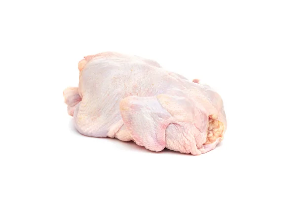 Carcasse Poulet Crue Fraîche Sur Fond Blanc Gros Plan — Photo