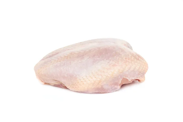 Dada Ayam Mentah Segar Pada Latar Belakang Putih Tutup — Stok Foto