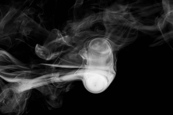 Nuvole Fumo Bianco Fondo Nero Movimento Fumo Fondo Nero Nuvole — Foto Stock