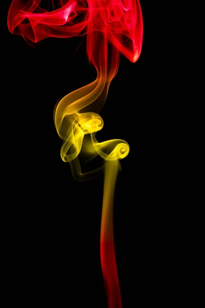 Smoke texture black background graphic resources with Spain colors flag — Stock Photo, Image