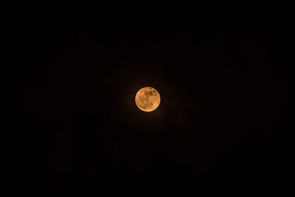 Voll gelb Mond schwarz Hintergrund Hintergrund Detail Oberfläche — Stockfoto