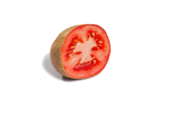 Photo Montage Mixing Tomato Kiwi — Stock Photo, Image