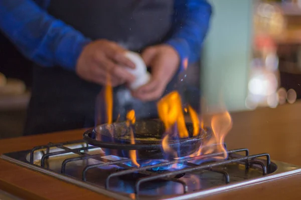 Chef Preparado Alimentos Deliciosos — Fotografia de Stock