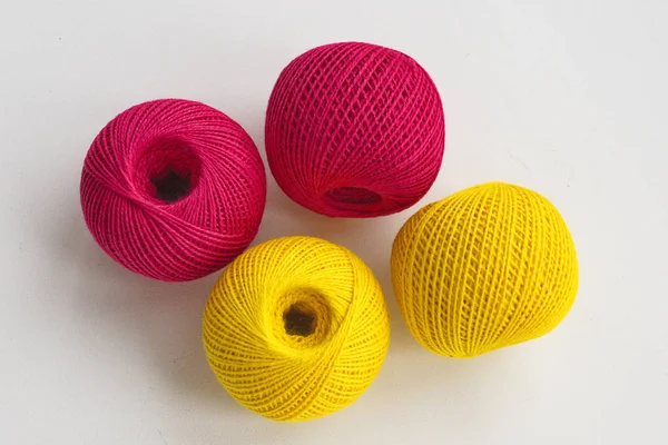 Yarn Thread Hooks Accessories Material Crochet Home Needlework — Stock Photo, Image