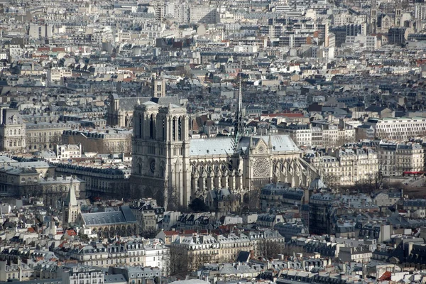 Notre Dame kathedraal van bovenaf, Parijs — Stockfoto