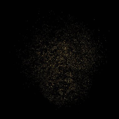 Altın parıltı doku üzerinde siyah kare izole. Amber parçacıklar renk. Kutlama arka plan. Altın patlama konfeti. Vektör çizim, eps 10.