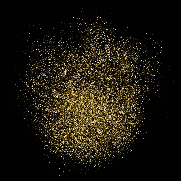 Altın glitter doku siyah izole. Amber parçacıklar renk. Kutlama arka plan. Altın patlama konfeti. Vektör çizim, eps 10.