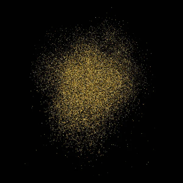Altın glitter doku siyah izole. Amber parçacıklar renk. Kutlama arka plan. Altın patlama konfeti. Vektör çizim, eps 10.
