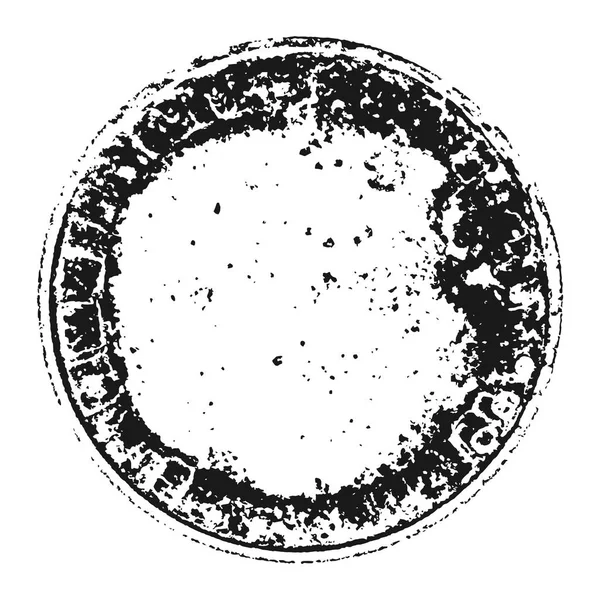 Zwarte Korrelige Textuur Ronde Vorm Geïsoleerd Een Witte Achtergrond Nood — Stockvector