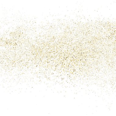 Altın parıltı beyaz kare izole doku. Amber parçacıklar renk. Kutlama arka plan. Patlama konfeti. Vektör çizim, eps 10.