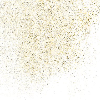 Altın parıltı beyaz kare izole doku. Amber parçacıklar renk. Kutlama arka plan. Patlama konfeti. Vektör çizim, eps 10.