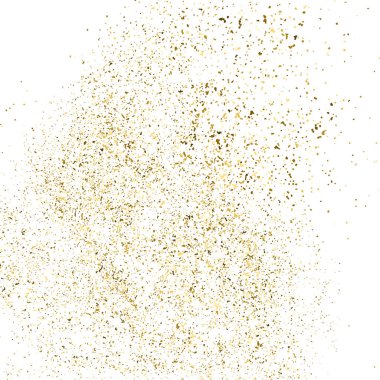 Altın parıltı beyaz kare izole doku. Amber parçacıklar renk. Kutlama arka plan. Patlama konfeti. Vektör çizim, eps 10.