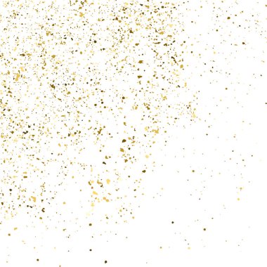 Altın parıltı beyaz kare izole doku. Amber parçacıklar renk. Kutlama arka plan. Patlama konfeti. Vektör çizim, eps 10.