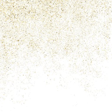 Altın parıltı beyaz kare izole doku. Amber parçacıklar renk. Kutlama arka plan. Patlama konfeti. Vektör çizim, eps 10.