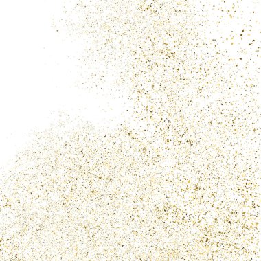 Altın parıltı beyaz kare izole doku. Amber parçacıklar renk. Kutlama arka plan. Patlama konfeti. Vektör çizim, eps 10.