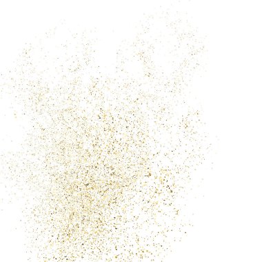 Altın parıltı beyaz kare izole doku. Amber parçacıklar renk. Kutlama arka plan. Patlama konfeti. Vektör çizim, eps 10.