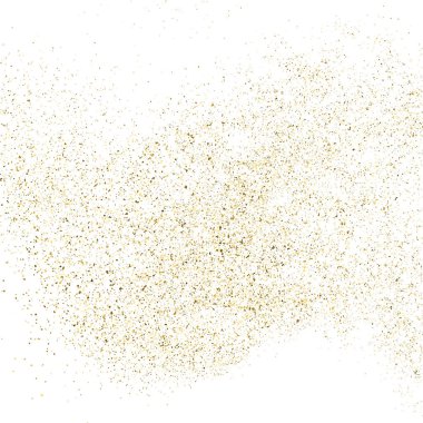 Altın parıltı beyaz kare izole doku. Amber parçacıklar renk. Kutlama arka plan. Patlama konfeti. Vektör çizim, eps 10.
