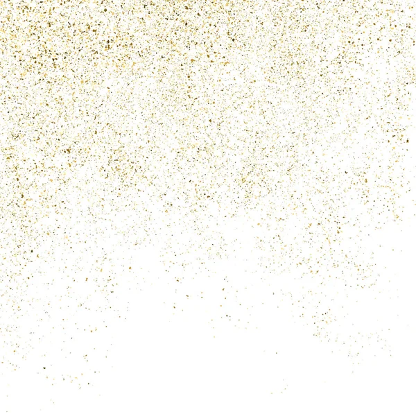 Altın parıltı beyaz kare izole doku. Amber parçacıklar renk. Kutlama arka plan. Patlama konfeti. Vektör çizim, eps 10.