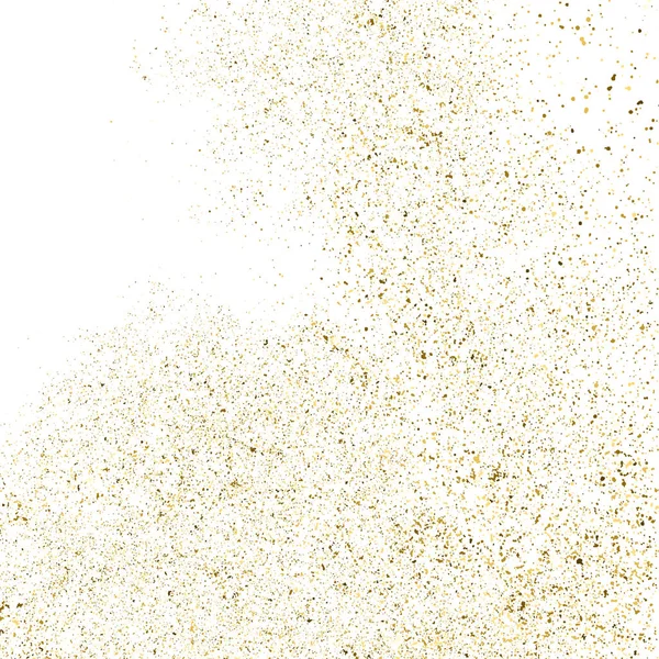 Altın parıltı beyaz kare izole doku. Amber parçacıklar renk. Kutlama arka plan. Patlama konfeti. Vektör çizim, eps 10.