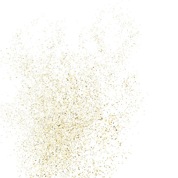 Altın parıltı beyaz kare izole doku. Amber parçacıklar renk. Kutlama arka plan. Patlama konfeti. Vektör çizim, eps 10.