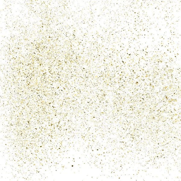 Gold Glitzertextur Isoliert Auf Weißem Quadrat Bernstein Teilchen Farbe Feierlicher — Stockvektor