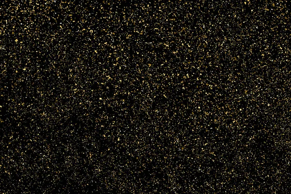 Altın glitter doku siyah izole. Amber parçacıklar renk. Kutlama arka plan. Altın patlama konfeti. Vektör çizim, eps 10.