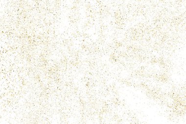 Altın glitter doku üzerinde beyaz izole. Amber parçacıklar renk. Kutlama arka plan. Altın patlama konfeti. Vektör çizim, eps 10.