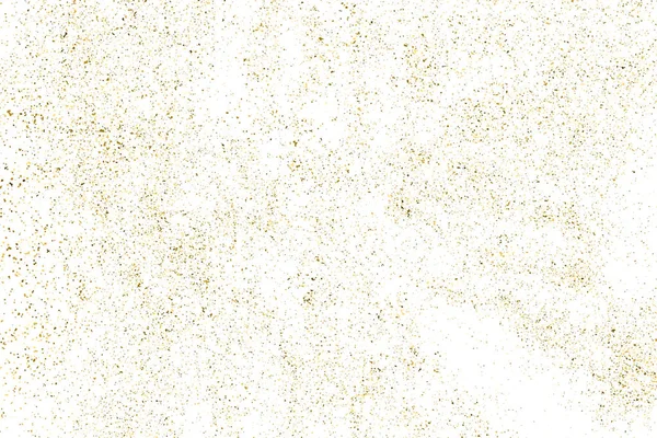 Altın glitter doku üzerinde beyaz izole. Amber parçacıklar renk. Kutlama arka plan. Altın patlama konfeti. Vektör çizim, eps 10.