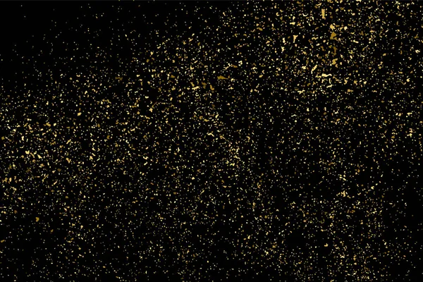 Altın glitter doku siyah izole. Amber parçacıklar renk. Kutlama arka plan. Altın patlama konfeti. Vektör çizim, eps 10.