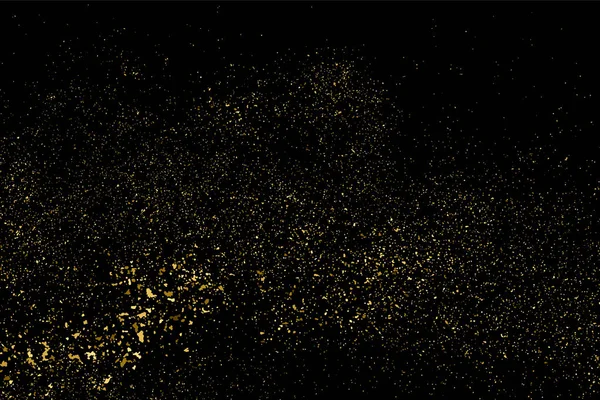 Gold Glitter Texture Isolated Black Amber Particles Color Celebratory Background — Stock Vector