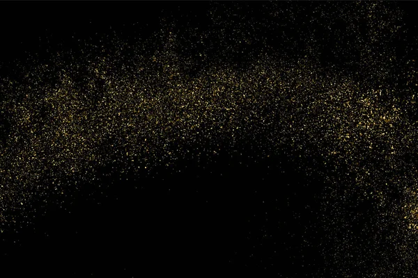 Textura Brilho Dourado Isolado Preto Cor Das Partículas Âmbar Contexto — Vetor de Stock