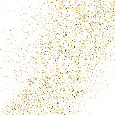 Altın parıltı beyaz kare izole doku. Amber parçacıklar renk. Kutlama arka plan. Patlama konfeti. Vektör çizim, eps 10.