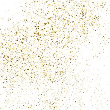 Altın parıltı beyaz kare izole doku. Amber parçacıklar renk. Kutlama arka plan. Patlama konfeti. Vektör çizim, eps 10.
