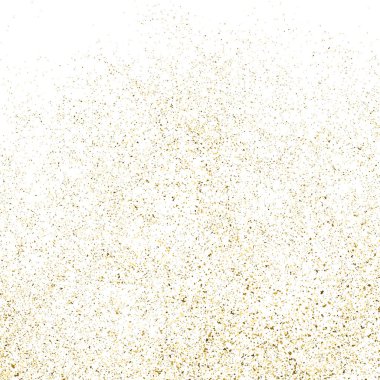 Altın parıltı beyaz kare izole doku. Amber parçacıklar renk. Kutlama arka plan. Patlama konfeti. Vektör çizim, eps 10.