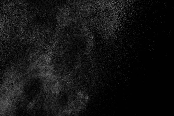 Schizzi Astratti Acqua Fondo Nero Movimento Congelamento Delle Particelle Bianche — Foto Stock