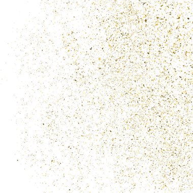 Altın parıltı beyaz kare izole doku. Amber parçacıklar renk. Kutlama arka plan. Patlama konfeti. Vektör çizim, eps 10.