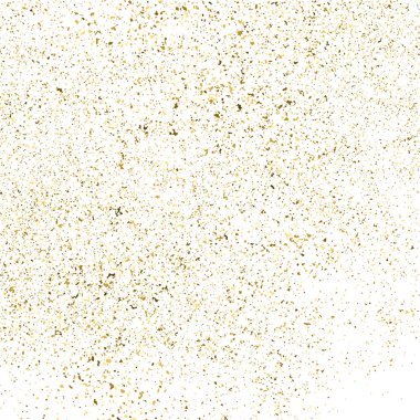 Altın parıltı beyaz kare izole doku. Amber parçacıklar renk. Kutlama arka plan. Patlama konfeti. Vektör çizim, eps 10.