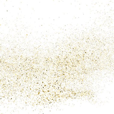 Altın parıltı beyaz kare izole doku. Amber parçacıklar renk. Kutlama arka plan. Patlama konfeti. Vektör çizim, eps 10.