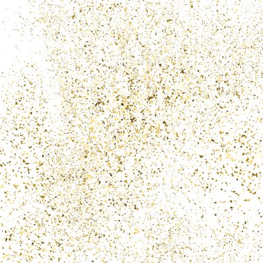 Altın parıltı beyaz kare izole doku. Amber parçacıklar renk. Kutlama arka plan. Patlama konfeti. Vektör çizim, eps 10.