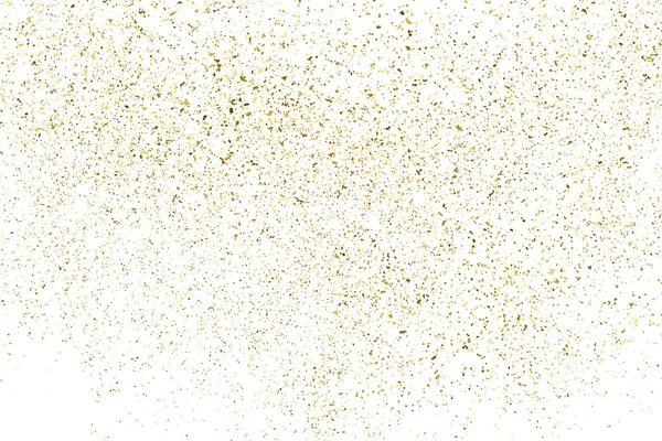 Altın glitter doku üzerinde beyaz izole. Amber parçacıklar renk. Kutlama arka plan. Altın patlama konfeti. Vektör çizim, eps 10.